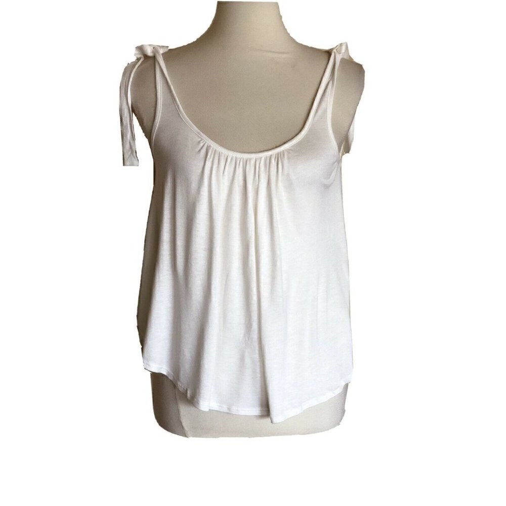 Nasty Gal Emory Park Women's White Tie Shoulder Tank Top Size S NWOT